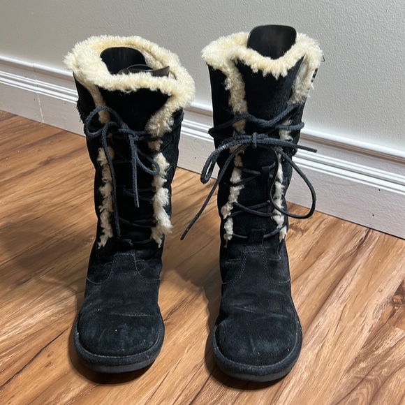 UGG Shoes Ugg Tall Black Lace Up Boot Poshmark